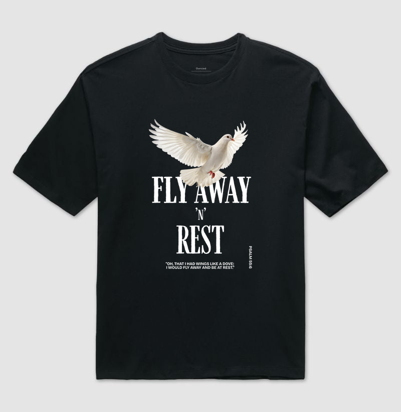 Camiseta Oversized Fly Away 'n' Rest
